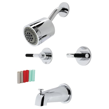 Kingston Brass Two-Handle Tub and Shower Faucet, Polished Chrome KBX8141CKL